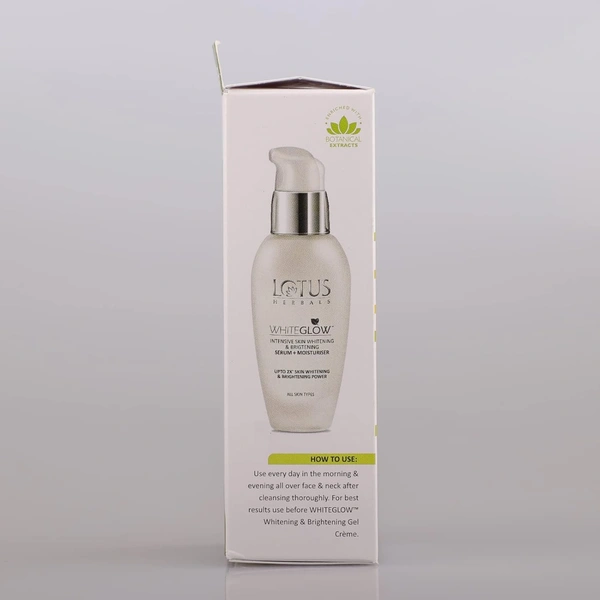 Lotus Herbals White Glow Intensive Skin Whitening & Brightening Serum + Moisturiser, 30ml