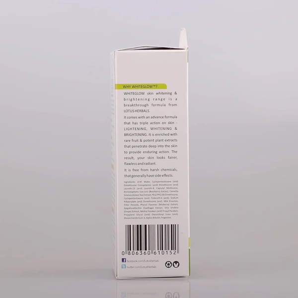 Lotus Herbals White Glow Intensive Skin Whitening & Brightening Serum + Moisturiser, 30ml