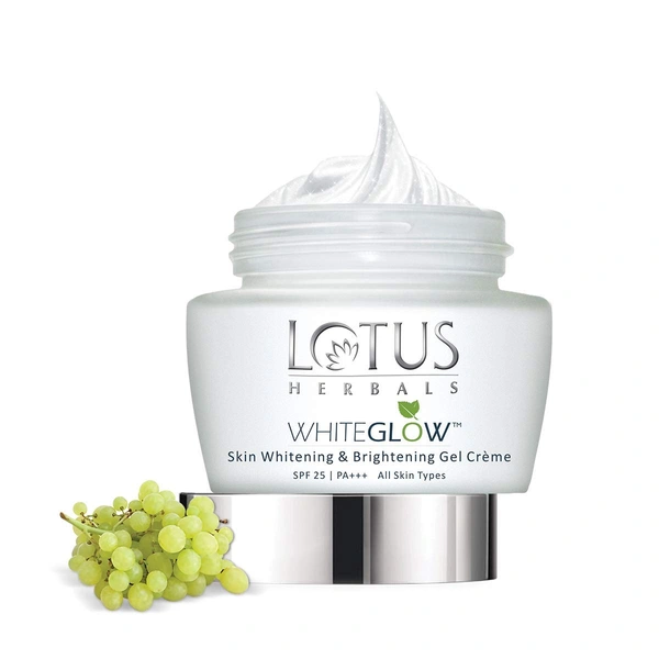 Lotus Herbals White Glow Skin Brightening & Whitening Gel Creme SPF 25 PA+++, 60 gm