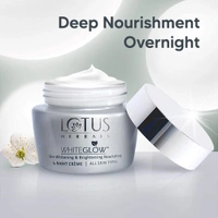 Lotus Herbals White Glow Skin Whitening & Brightening Nourishing Night Cream, 60 gm