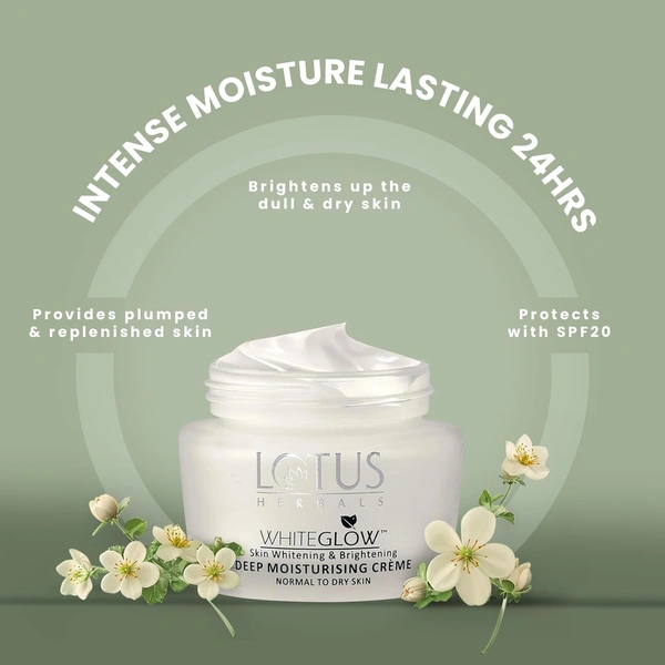 Lotus Herbals WhiteGlow Deep Moisturising Creme, SPF 20, 60 gm