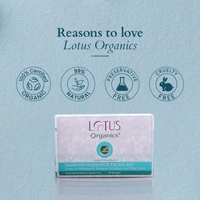 Lotus Organics Diamond Radiance Facial Kit 54g Pack Of 4| With 100% Certified Plant Ceramide & Diamond Dust | Deep Hydration, Anti-Ageing & Skin Tightening | All Skin Types