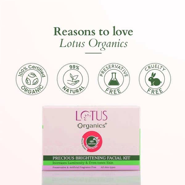 Lotus Organics+ Diamond Radiance Facial Kit 54 x 4 | With Plant Ceramide & Diamond Dust | Deep Hydration, Wrinkle & Fine Line Care | Tightens Saggy Skin | 54g | All Skin Types