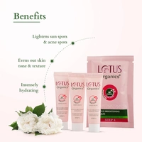 Lotus Organics+ Diamond Radiance Facial Kit 54 x 4 | With Plant Ceramide & Diamond Dust | Deep Hydration, Wrinkle & Fine Line Care | Tightens Saggy Skin | 54g | All Skin Types