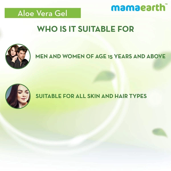 Mama Earth Mama earth Aloe Vera Gel 300ml | 100% Pure & Natural Aloe Vera Gel with Vitamin E for Skin | Hair & Sunburn Relief | Hydrates, Soothes & Nourishes