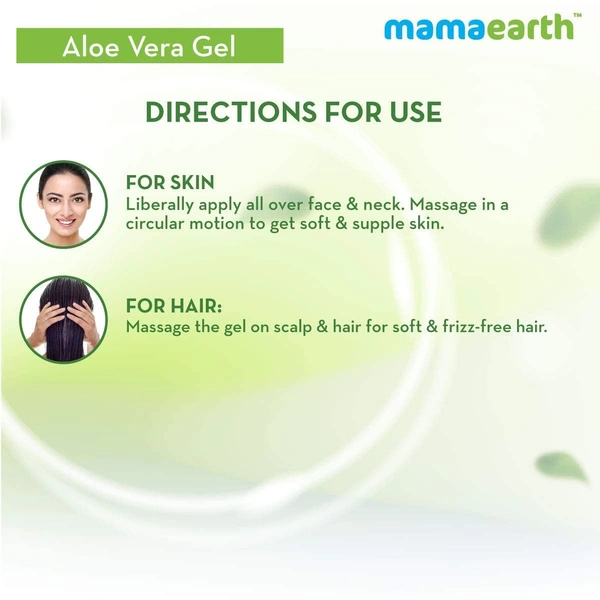 Mama Earth Mama earth Aloe Vera Gel 300ml | 100% Pure & Natural Aloe Vera Gel with Vitamin E for Skin | Hair & Sunburn Relief | Hydrates, Soothes & Nourishes