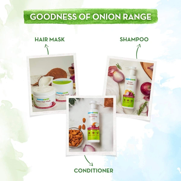Mama Earth Mama earth Onion Hair Mask 200g | Enriched with Onion Oil & Organic Bamboo Vinegar | Strengthens Hair, Controls Hair Fall & Promotes Healthy Hair Growth