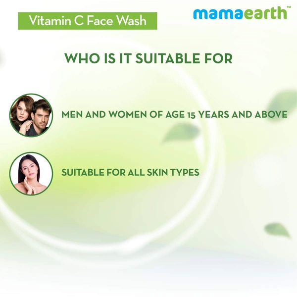 Mamaearth Vitamin C Face Wash 100ml | with Vitamin C and Turmeric for Skin Illumination | Paraben & SLS Free | Brightens Skin | Reduces Dark Spots | Even Skin Tones | Natural Glowing Skin | Anti-Acne Face | For All Skin Types