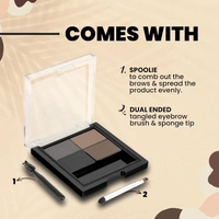 Mars Eyebrow Powder Cake 4-in-1 with Angled Brush & Spoolie (8g)| Long-Lasting | Waterproof Formula