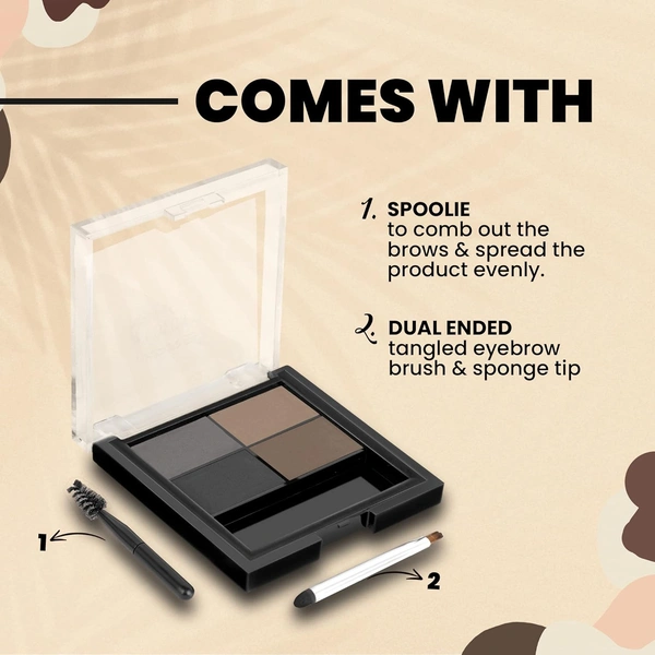 Mars Eyebrow Powder Cake 4-in-1 with Angled Brush & Spoolie (8g)| Long-Lasting | Waterproof Formula