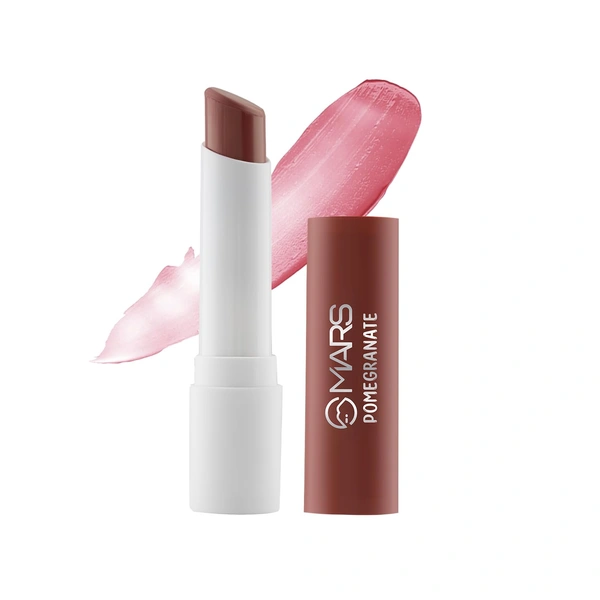 Mars Aqua Splash Tinted Lip Balm 02-POMEGRANATE with Shea Butter 3g | Jojoba Oil & Vitamin E | Passion Fruit Flavor | Moisturizing, Non-Sticky & Nourishing for Chapped Lips