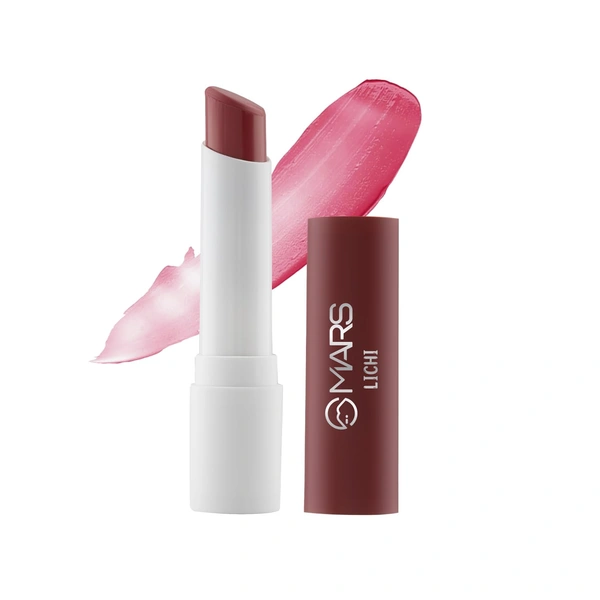 Mars Aqua Splash Tinted Lip Balm 07-LICHI with Shea Butter 3g | Jojoba Oil & Vitamin E | Passion Fruit Flavor | Moisturizing, Non-Sticky & Nourishing for Chapped Lips