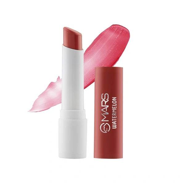 Mars Aqua Splash Tinted Lip Balm 08-WATERMELON with Shea Butter 3g | Jojoba Oil & Vitamin E | Passion Fruit Flavor | Moisturizing, Non-Sticky & Nourishing for Chapped Lips