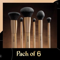 Mars Artists Arsenal 6-Piece Professional Makeup Brush Set | Eyeshadow | Foundation | Blush & Powder Brushes