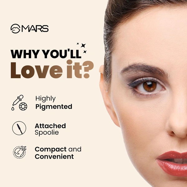 Mars Brow Better Eyebrow Pencil with Spoolie (Brown, 1.4g)| Smudge-Proof | Long-Lasting | Rich Pigmentation for Natural Brows