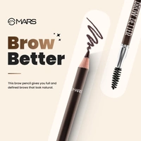 Mars Brow Better Eyebrow Pencil with Spoolie (Brown, 1.4g)| Smudge-Proof | Long-Lasting | Rich Pigmentation for Natural Brows