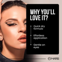 Mars City Stroke Charming Eyes Liquid Eyeliner (1ml) - 01 White| Long-Lasting, Smudge-Proof | Felt Tip for Precision | Quick-Drying Formula