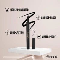 Mars City Stroke Charming Eyes Liquid Eyeliner (1ml) - 04 Black| Long-Lasting, Smudge-Proof | Felt Tip for Precision | Quick-Drying Formula