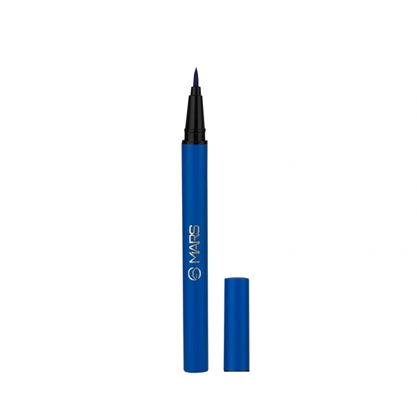 Mars City Stroke Charming Eyes Liquid Eyeliner (1ml) - 03 Blue| Long-Lasting, Smudge-Proof | Felt Tip for Precision | Quick-Drying Formula