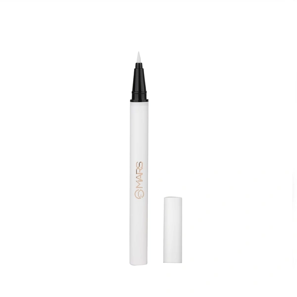 Mars City Stroke Charming Eyes Liquid Eyeliner (1ml) - 01 White| Long-Lasting, Smudge-Proof | Felt Tip for Precision | Quick-Drying Formula