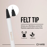 Mars City Stroke Charming Eyes Liquid Eyeliner (1ml) - 01 White| Long-Lasting, Smudge-Proof | Felt Tip for Precision | Quick-Drying Formula
