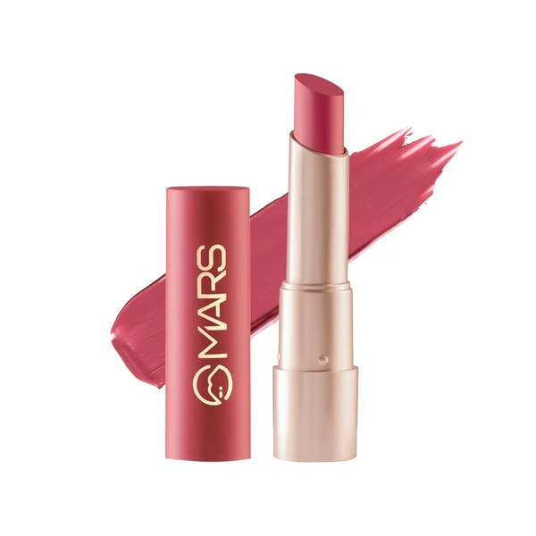 Mars MARS Creamy Matte Long-Lasting Lipstick for Women 3.2g (Shade 06-Bhangra Bloom)| Smooth & Lightweight | Single Swipe Application