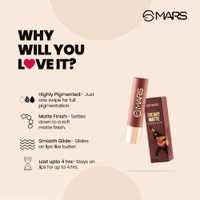 Mars MARS Creamy Matte Long-Lasting Lipstick for Women 3.2g (Shade 12-Khoobsurat Kuchipudi)| Smooth & Lightweight | Single Swipe Application