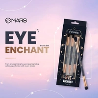 Mars Eye Enchanted Dual-Ended Brush 3 Set |Eye Makeup Essentials | Eyebrow | Blending | Crease Brushes with Soft Bristles | Travel-Friendly Design