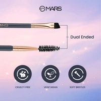 Mars Eye Enchanted Dual-Ended Brush 3 Set |Eye Makeup Essentials | Eyebrow | Blending | Crease Brushes with Soft Bristles | Travel-Friendly Design