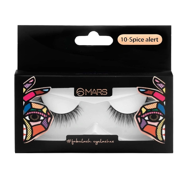 Mars Fabulash False Eyelashes 10 Spice Alert| Lightweight | Synthetic Lashes | Easy Fit |All Eye Shapes
