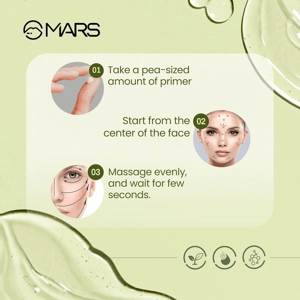 Mars Glow O' Clock Gel 30ml| Hydrating & Dewy Finish | Gripping Primer with Green Tea Extracts | Long-Lasting Power Grip | Smooth Makeup Base | Ideal for Dry Skin