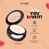 Mars HD Mattifying Compact Powder 01 Icing (8g) | Long-Lasting | Lightweight Formula | Oil Control |Flawless Matte Finish