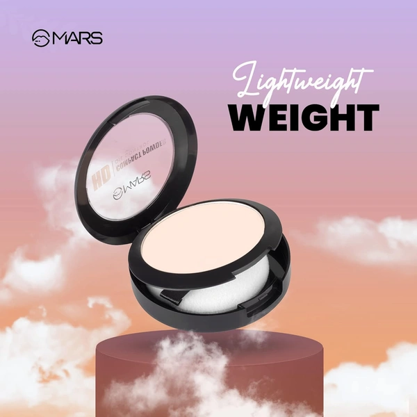 Mars HD Mattifying Compact Powder 01 Icing (8g) | Long-Lasting | Lightweight Formula | Oil Control |Flawless Matte Finish
