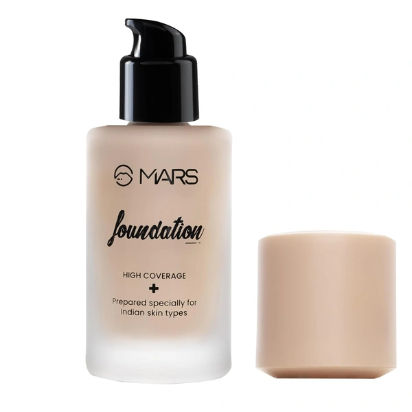 Mars High-Coverage Liquid Matte Foundation (Shade 02, 40ml) | Flawless Finish & Full Coverage