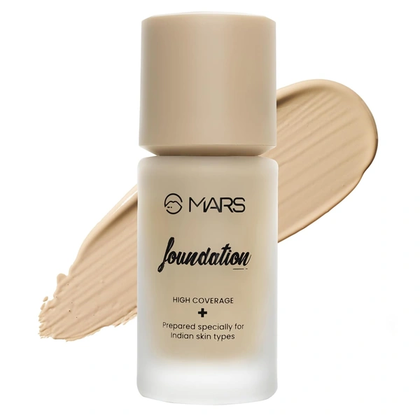 Mars High-Coverage Liquid Matte Foundation (Shade 03, 40ml) | Full Coverage & Flawless Matte Finish