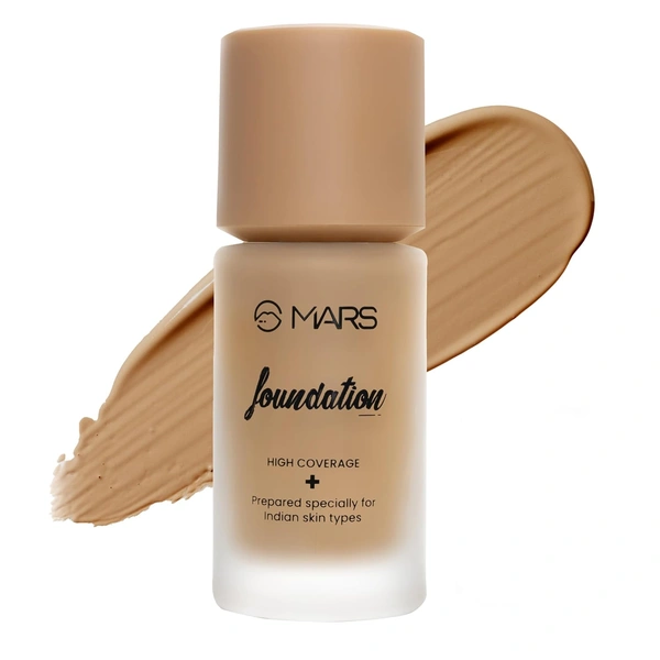 Mars High-Coverage Liquid Matte Foundation (Shade 07, 40ml) | High-pigment| Full Coverage & Flawless Matte Finish|Waterproof
