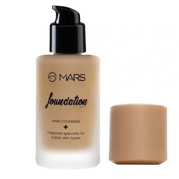 Mars High-Coverage Liquid Matte Foundation (Shade 07, 40ml) | High-pigment| Full Coverage & Flawless Matte Finish|Waterproof
