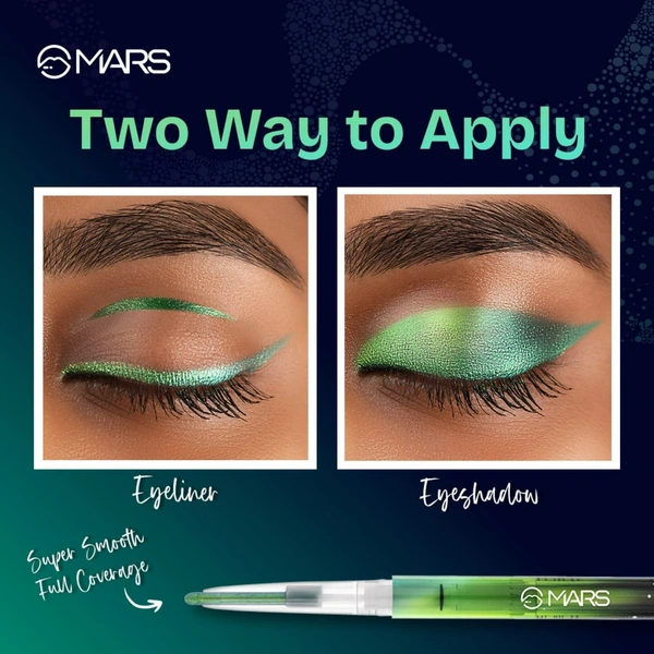 Mars MARS Northern Lights In A Pencil Retractable Eyeliner (02-ALASKAN AZURE) 0.35gm | Waterproof & Smudge-Resistant | Long-Lasting & Duo-Chrome Eye Pencil