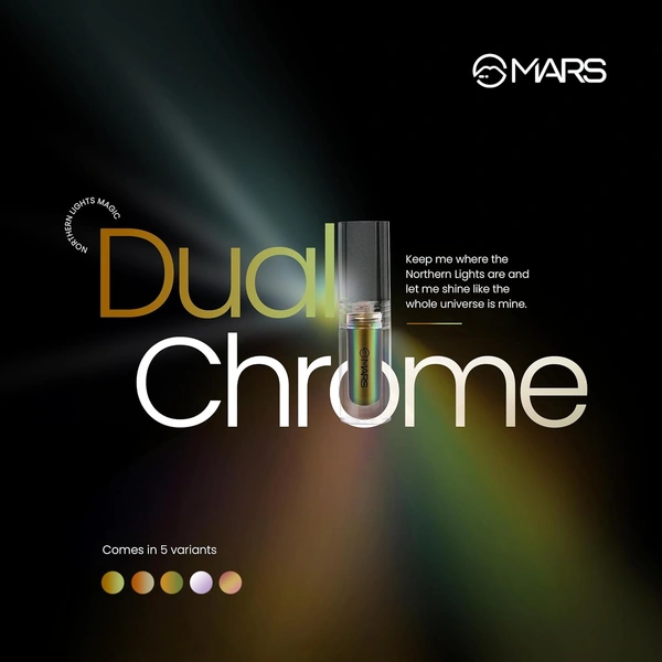 Mars Northern Lights Liquid Eyeshadow 02 Russian Radiance, 1.8ml | Dual-Tone Chrome Effect | Liquid Shimmer | One-Swipe Pigmentation | Smudge-Proof & Lightweight Formula