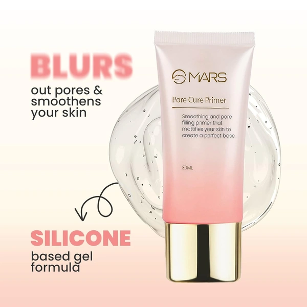 Mars Oil Control Pore Cure Primer 30ml | Minimizes Pores, Controls Oil & Shine | Smooth Base for Long-Lasting Makeup | Ideal for Oily and Combination Skin