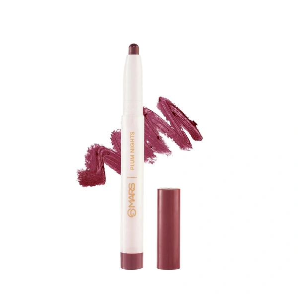 Mars Poppins Long-Lasting Lip Crayon 03-PLUM NIGHT (1.3g) | Matte Finish | Smudge-Proof & Kiss-Proof Lipstick for Women
