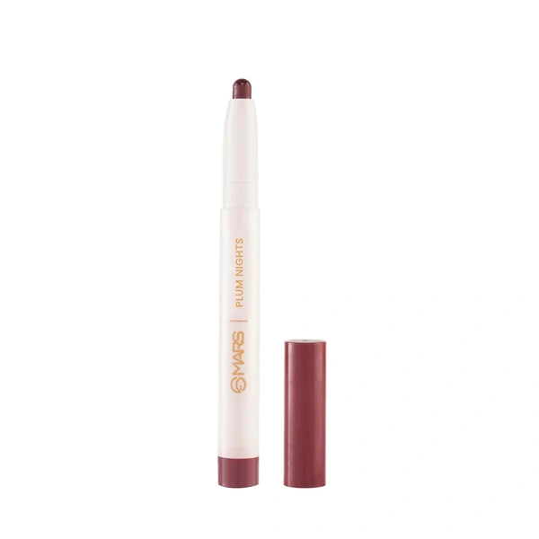 Mars Poppins Long-Lasting Lip Crayon 03-PLUM NIGHT (1.3g) | Matte Finish | Smudge-Proof & Kiss-Proof Lipstick for Women
