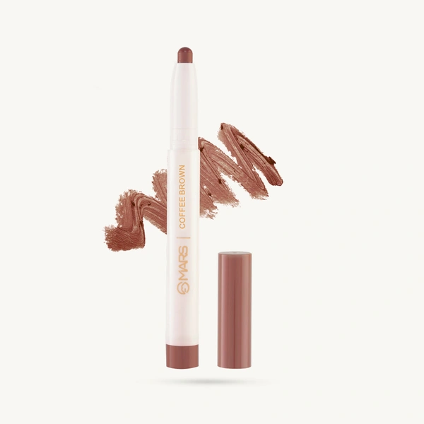 Mars Poppins Long-Lasting Lip Crayon 07-coffee brown (1.3g) | Matte Finish | Smudge-Proof & Kiss-Proof Lipstick for Women