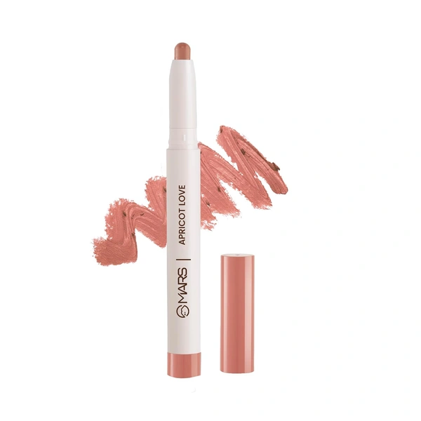 Mars Poppins Long-Lasting Lip Crayon 13-APRICOT LOVE (1.3g) | Matte Finish | Smudge-Proof & Kiss-Proof Lipstick for Women