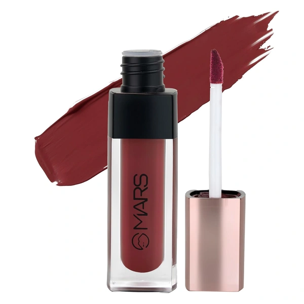 Mars Popstar Matte Liquid Mousse Lipstick 18-Hot Topic (6ml) | Lightweight | Non-Sticky | Transfer-Proof & Waterproof | Long-Lasting upto 12-Hour