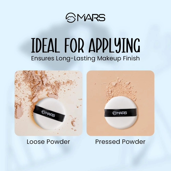 Mars Powder Puff with Strap | Perfect for Loose & Pressed Powder | Flawless Application & Gentle on Skin