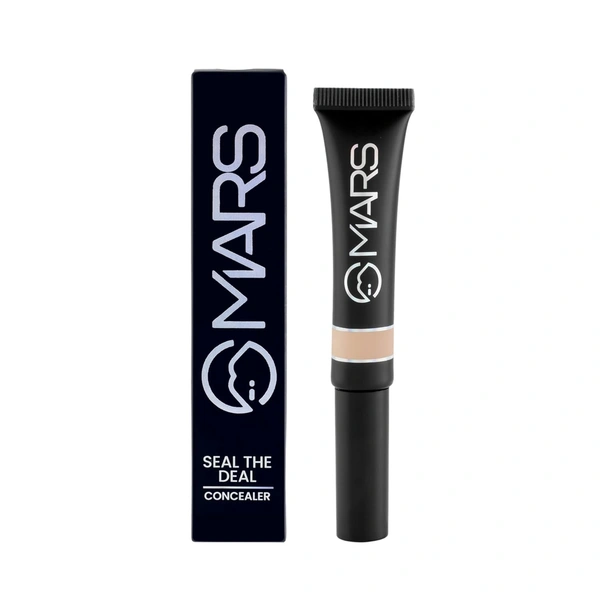 Mars Seal the Deal High Coverage Concealer (Medium Beige, 10gm) |Lightweight|Creamy | Easy to Blend Formula