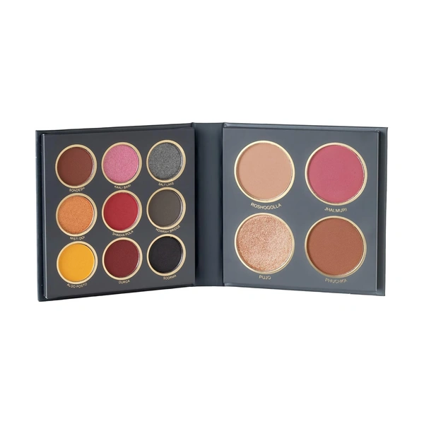 Mars The City Paradise Makeup Kit 04 Kolkata (16g) | 9 Eyeshadows | Highlighter | Blusher | Bronzer & Compact Powder | Highly Pigmented & Blendable