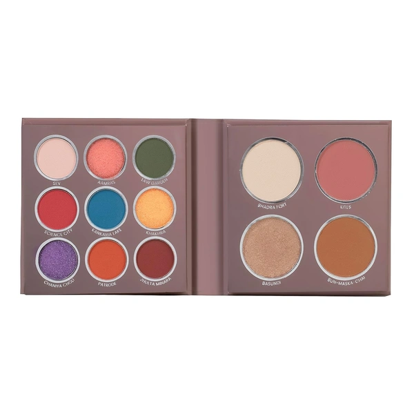 Mars The City Paradise Makeup Kit 08 Ahemdabad (16g) | 9 Eyeshadows | Highlighter | Blusher | Highly Pigmented & Blendable