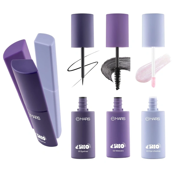 Mars Trio Treat 3-IN-1 Eye Makeup Kit 24.50g | Includes Eyeliner, Mascara & Eyeshadow | Travel-Friendly Design | Long-Lasting & Versatile